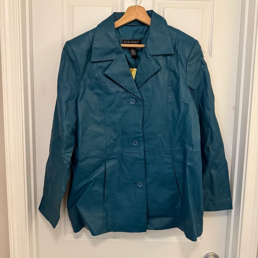 NWT Vintage Dialogue Leather Blazer